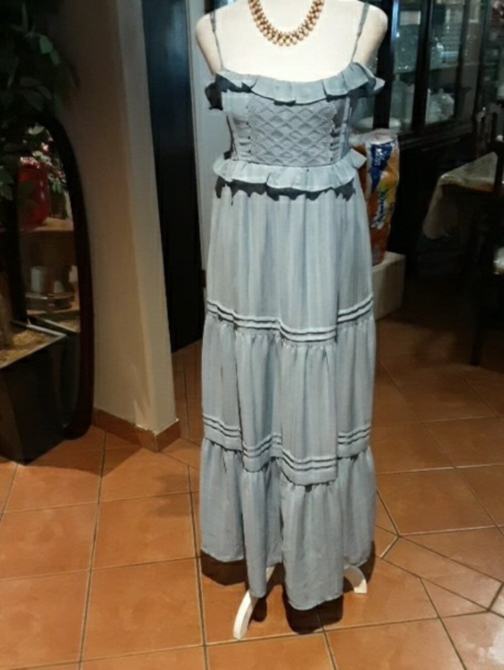 Tiered Ruffle Sundress in Light Blue